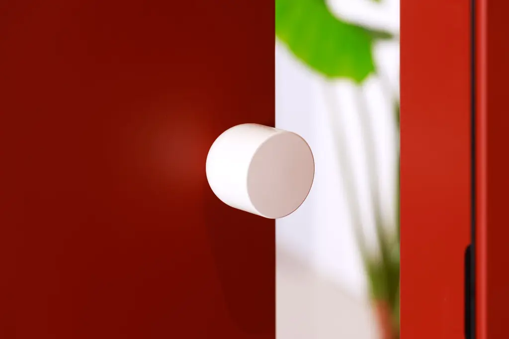 Red door - Lui knob Monviso white finish detail.webp