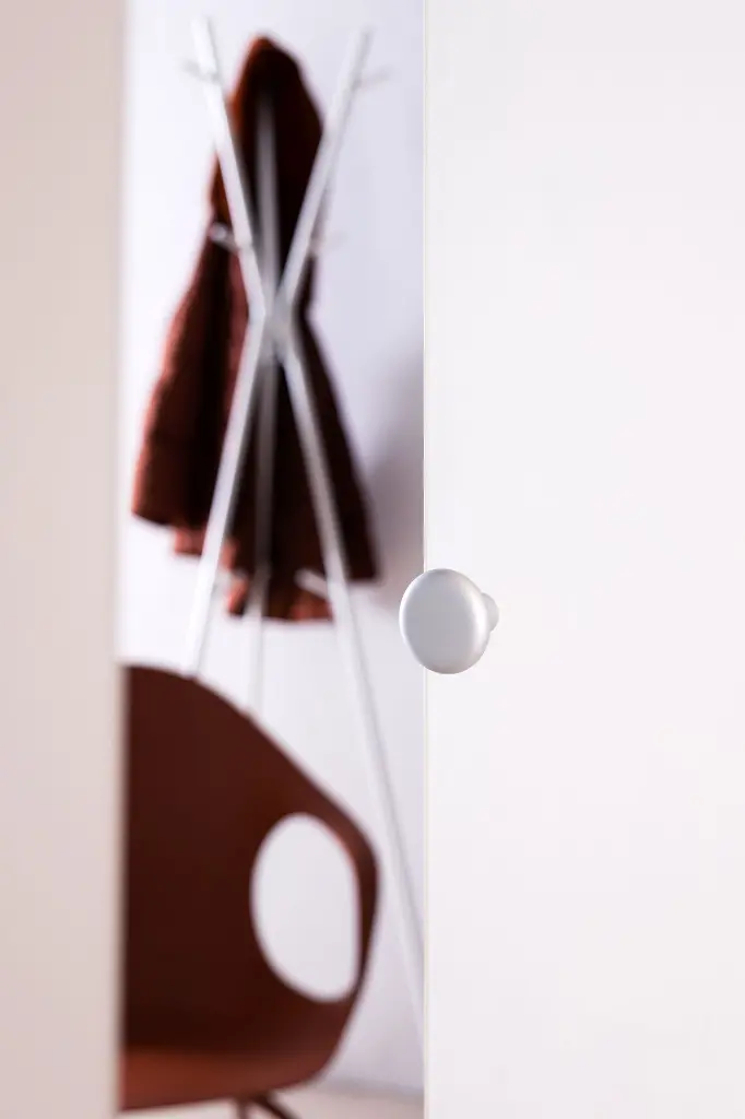 White door Soap knob Milna grey finish.webp