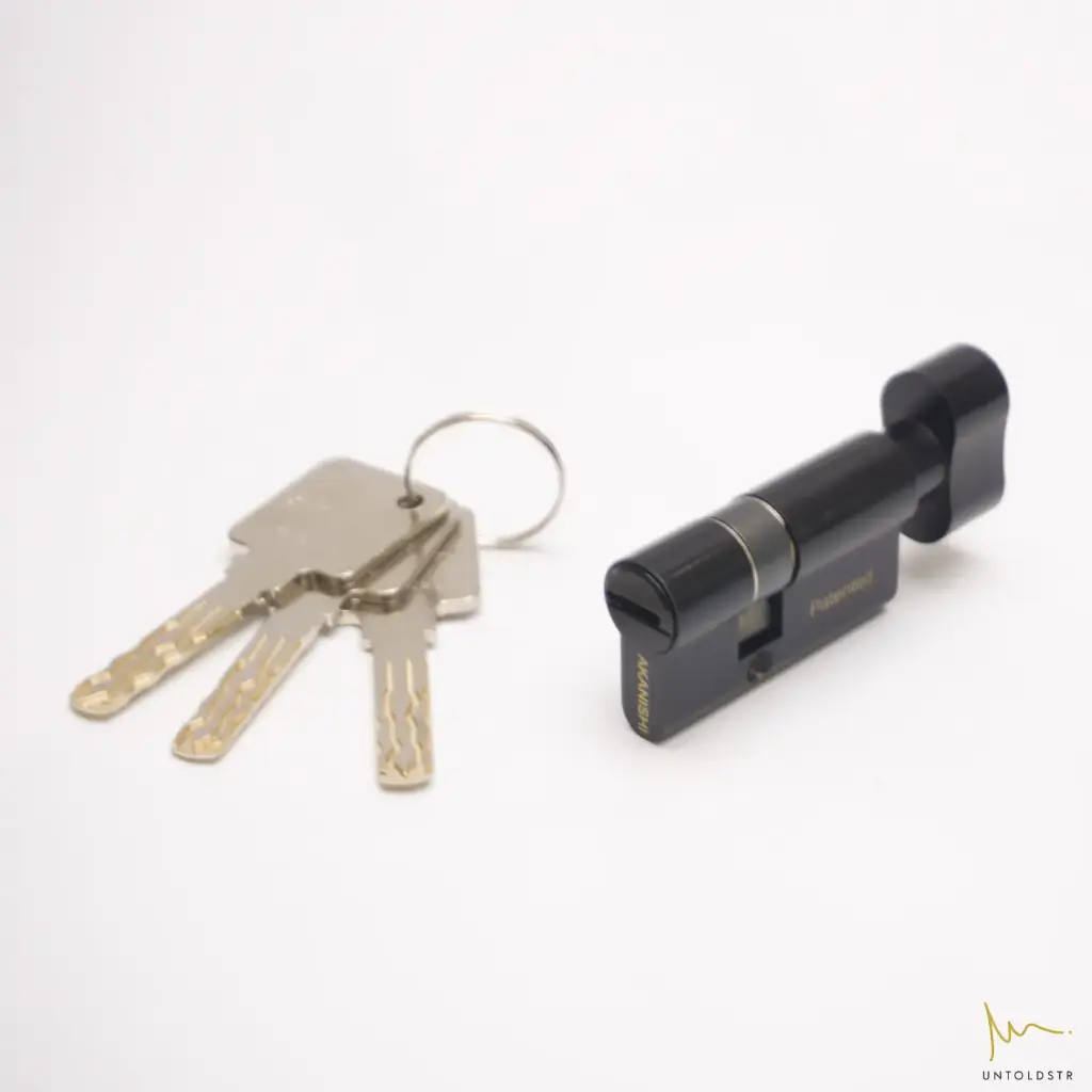 AK HIDDEN DOOR CYLINDER LOCK WITH THUMBTURN - B01 / BLACK